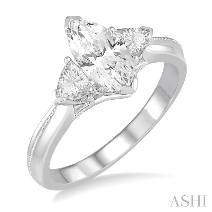 MARQUISE SHAPE SEMI-MOUNT DIAMOND ENGAGEMENT RING