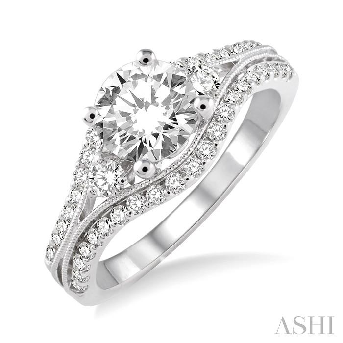 ROUND SHAPE SEMI-MOUNT DIAMOND ENGAGEMENT RING