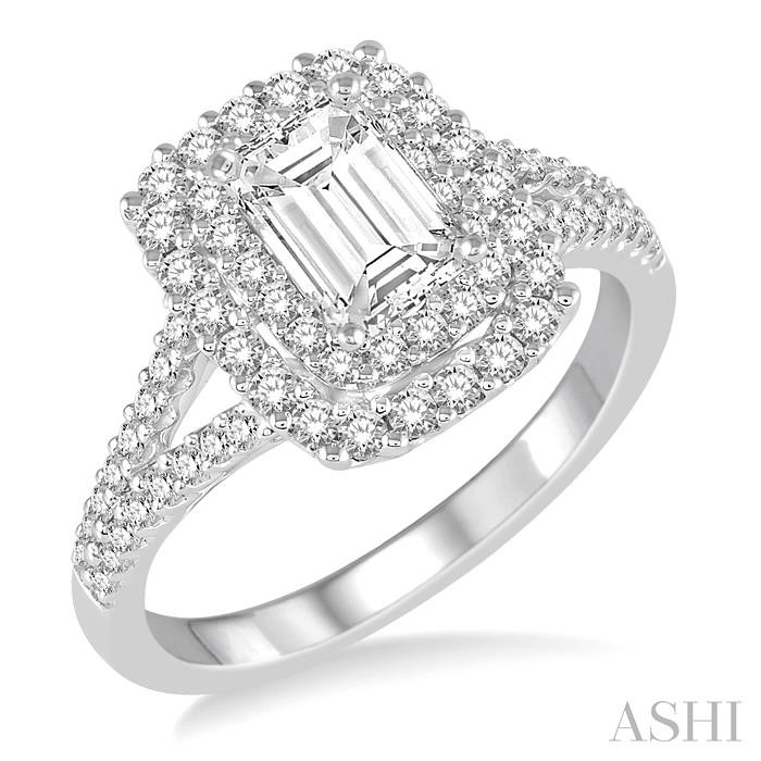 SEMI-MOUNT HALO DIAMOND ENGAGEMENT RING