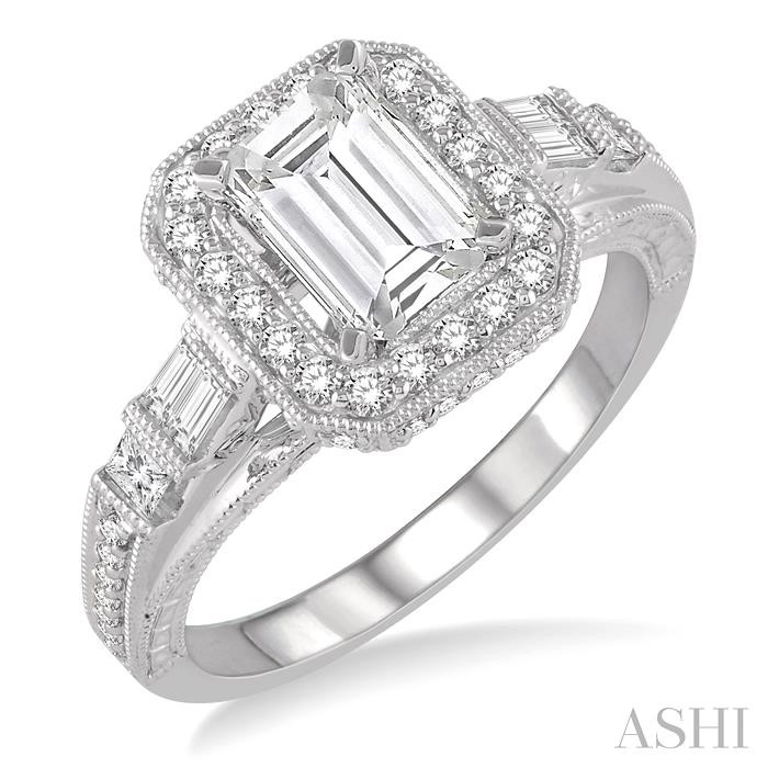 SEMI-MOUNT HALO DIAMOND ENGAGEMENT RING