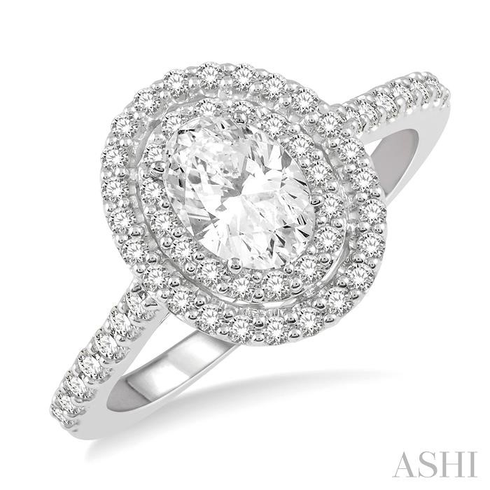 OVAL SHAPE HALO DIAMOND ENGAGEMENT RING