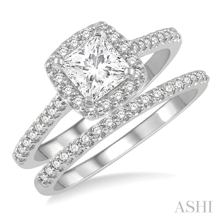 HALO DIAMOND WEDDING SET