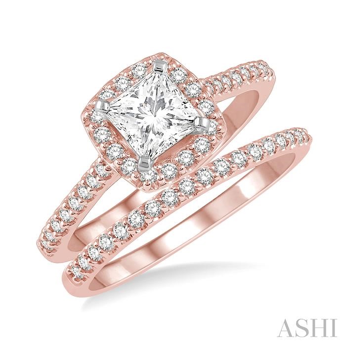 HALO DIAMOND WEDDING SET