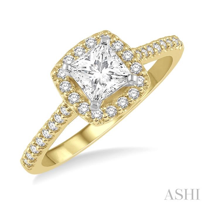 SEMI-MOUNT HALO DIAMOND ENGAGEMENT RING