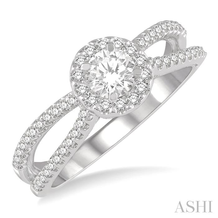 SEMI-MOUNT HALO DIAMOND ENGAGEMENT RING