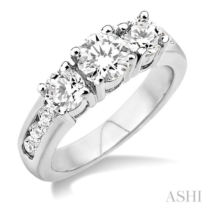 ROUND SHAPE PAST PRESENT & FUTURE DIAMOND ENGAGEMENT RING