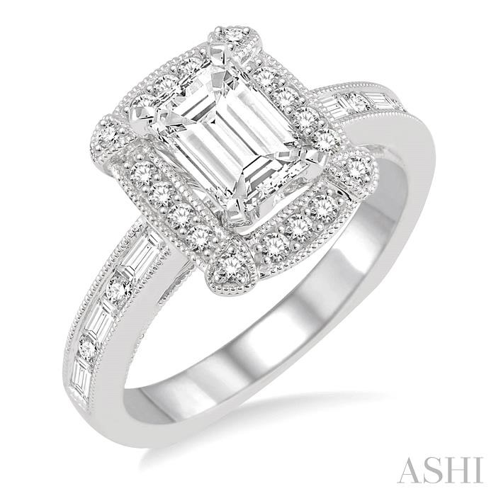 SEMI-MOUNT HALO DIAMOND ENGAGEMENT RING