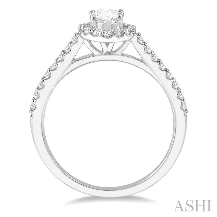 Oval Shape Halo Diamond Engagement Ring-3