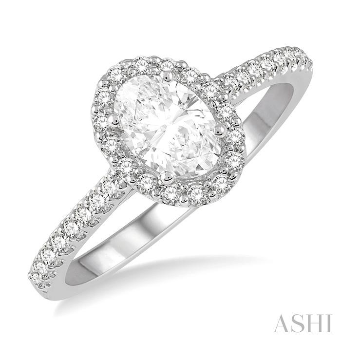 OVAL SHAPE SEMI-MOUNT DIAMOND ENGAGEMENT RING