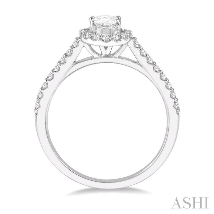 Oval Shape Halo Diamond Engagement Ring-3