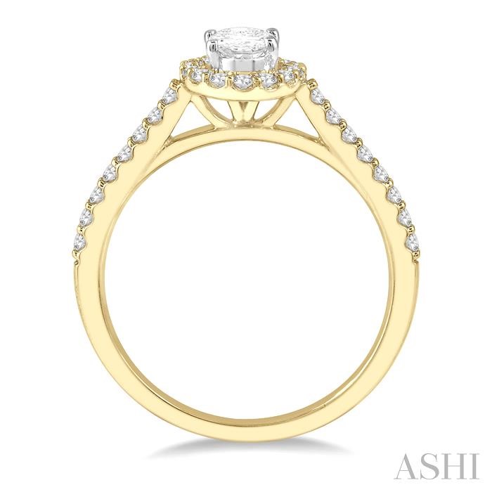 Oval Shape Halo Diamond Engagement Ring-3
