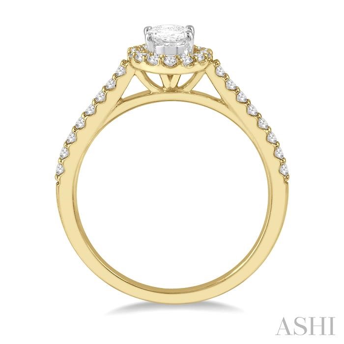 Oval Shape Semi-Mount Halo Diamond Engagement Ring-3