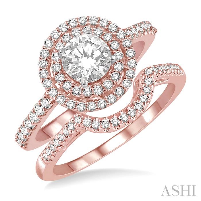 HALO DIAMOND WEDDING SET