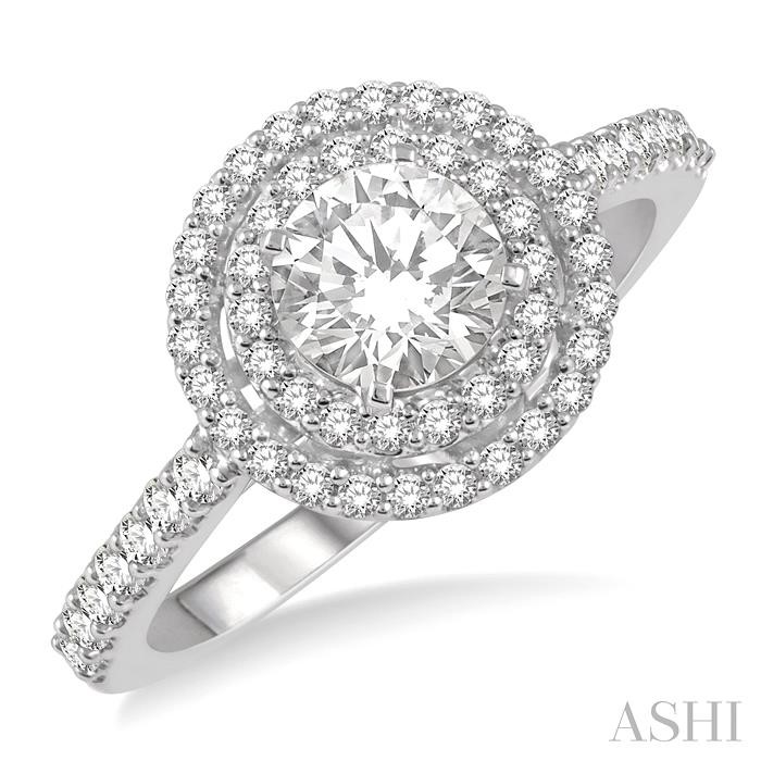 SEMI-MOUNT HALO DIAMOND ENGAGEMENT RING