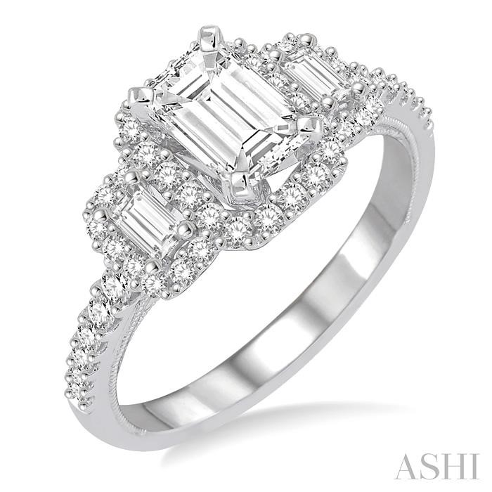 SEMI-MOUNT HALO DIAMOND ENGAGEMENT RING