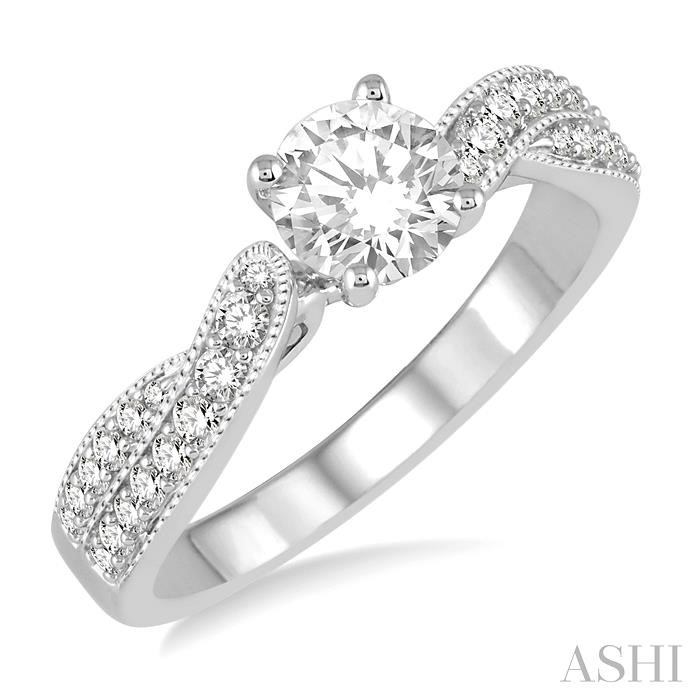 ROUND SHAPE SEMI-MOUNT DIAMOND ENGAGEMENT RING