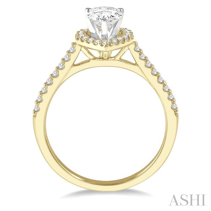 Pear Shape Halo Diamond Engagement Ring-3