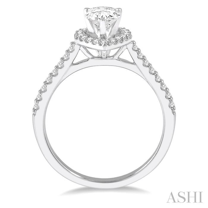 Pear Shape Halo Diamond Engagement Ring-3