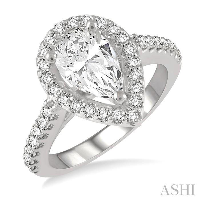 PEAR SHAPE SEMI-MOUNT DIAMOND ENGAGEMENT RING