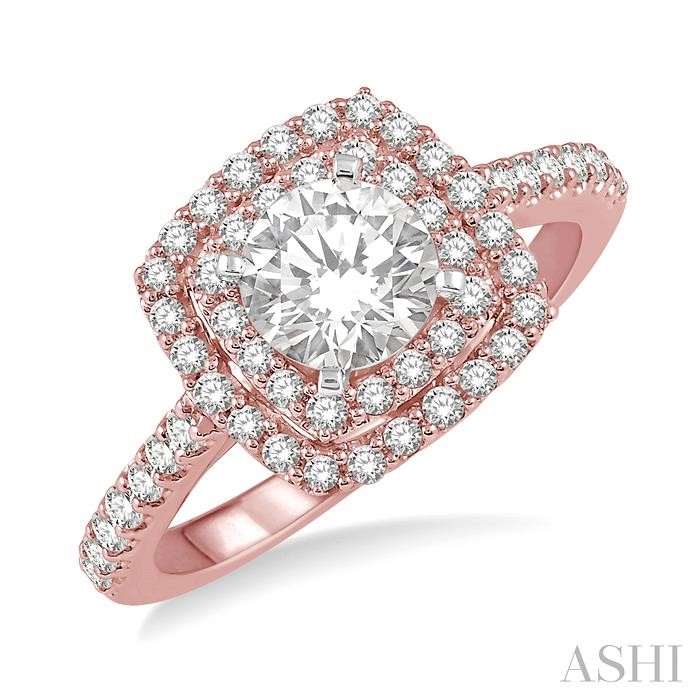 SEMI-MOUNT HALO DIAMOND ENGAGEMENT RING