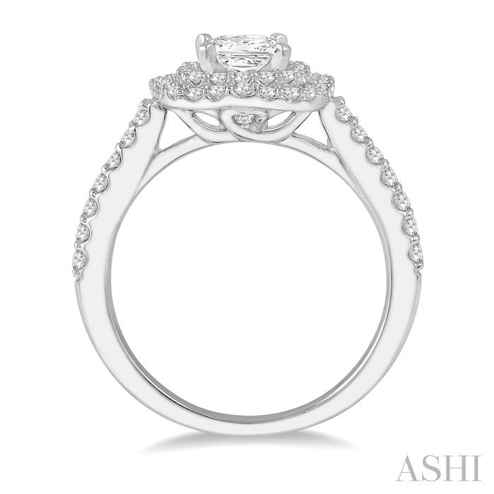 Princess Shape Halo Diamond Engagement Ring-3