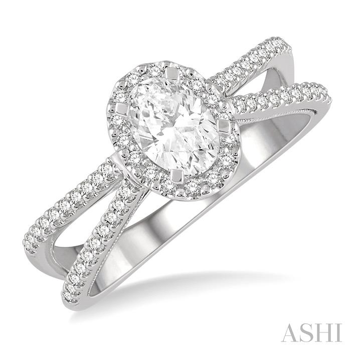 OVAL SHAPE HALO DIAMOND ENGAGEMENT RING