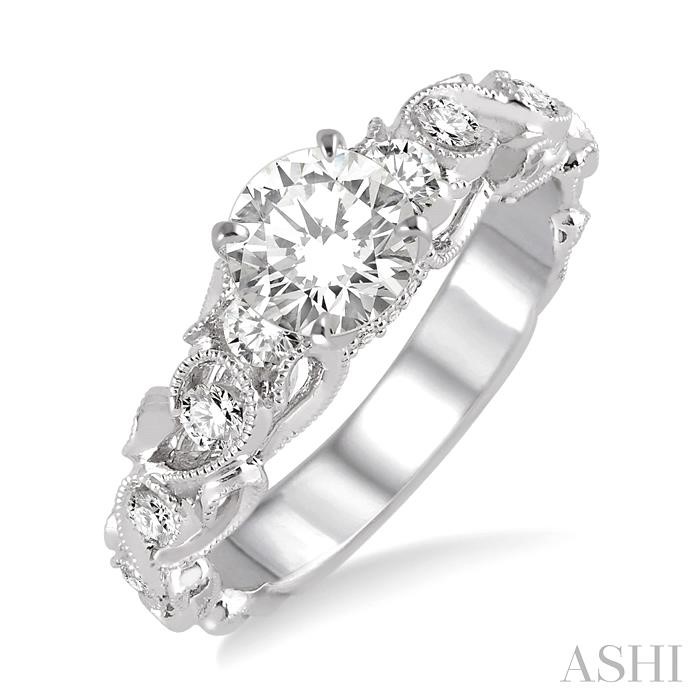 ROUND SHAPE SEMI-MOUNT DIAMOND ENGAGEMENT RING