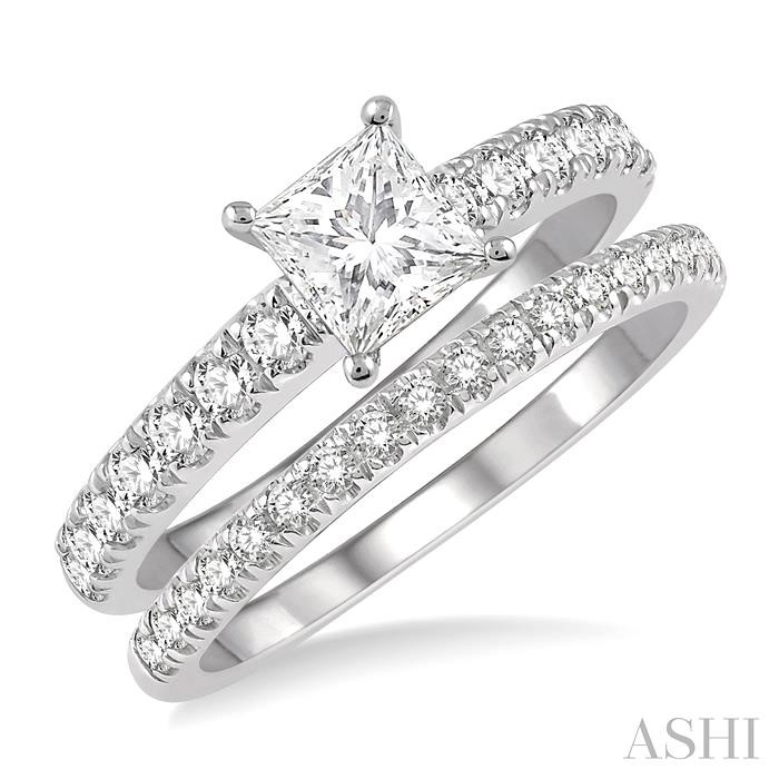 PRINCESS SHAPE DIAMOND WEDDING SET