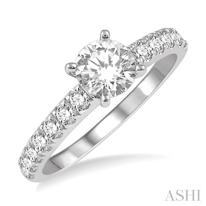 ROUND SHAPE SEMI-MOUNT DIAMOND ENGAGEMENT RING