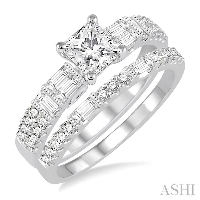 PRINCESS SHAPE DIAMOND WEDDING SET