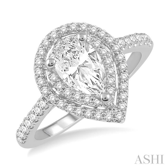 PEAR SHAPE HALO DIAMOND ENGAGEMENT RING