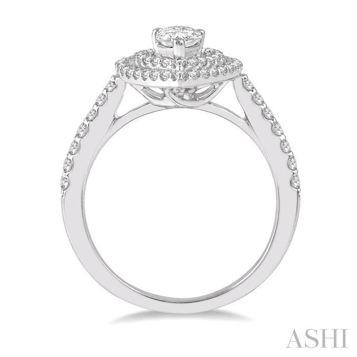 Pear Shape Halo Diamond Engagement Ring-3