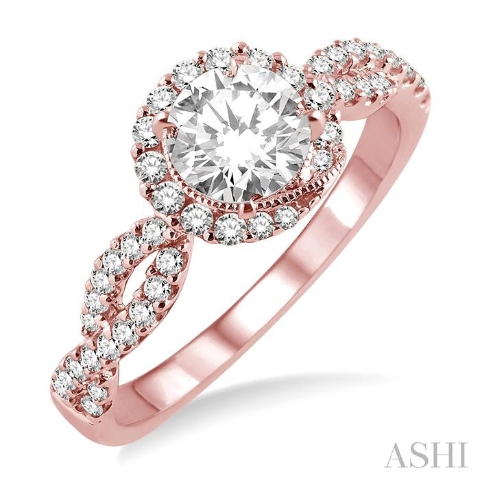 SEMI-MOUNT HALO DIAMOND ENGAGEMENT RING