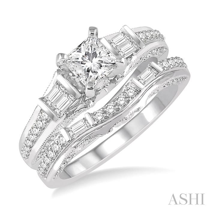 PRINCESS SHAPE DIAMOND WEDDING SET