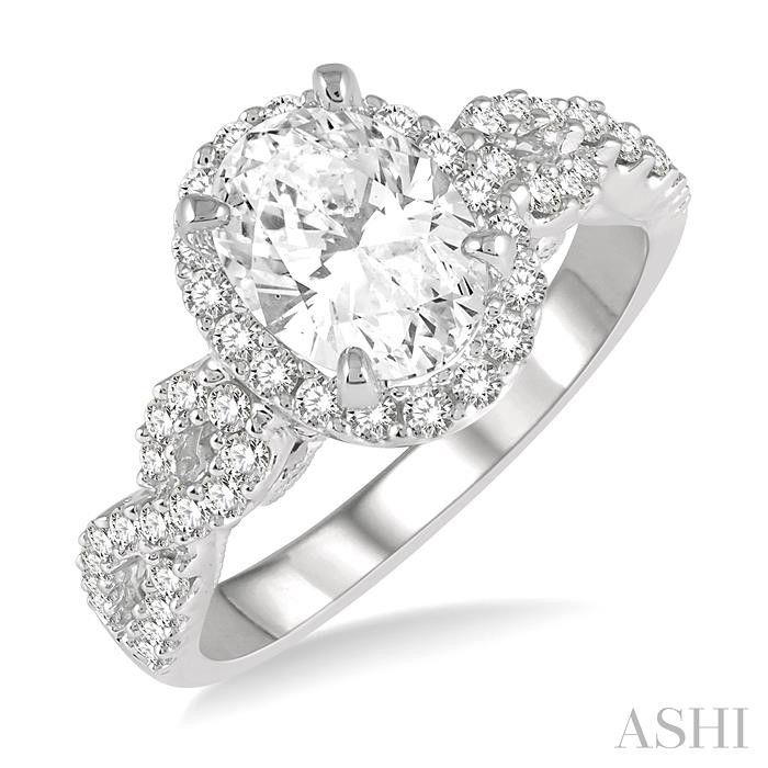 OVAL SHAPE SEMI-MOUNT DIAMOND ENGAGEMENT RING