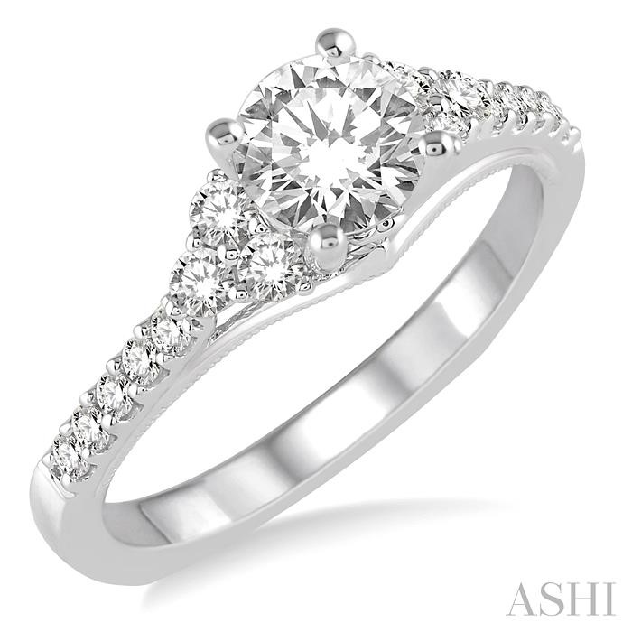 ROUND SHAPE SEMI-MOUNT DIAMOND ENGAGEMENT RING