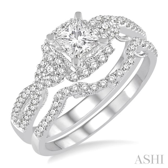 HALO DIAMOND WEDDING SET