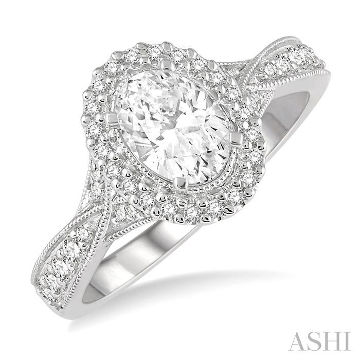 OVAL SHAPE HALO DIAMOND ENGAGEMENT RING