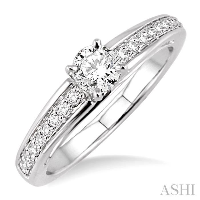 ROUND SHAPE SEMI-MOUNT DIAMOND ENGAGEMENT RING