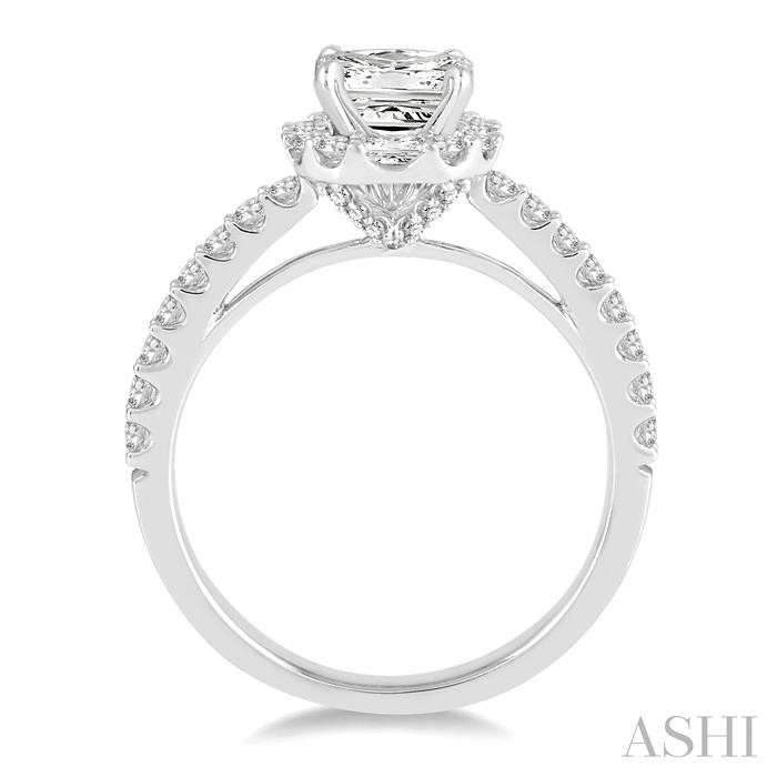 Princess Shape Halo Diamond Engagement Ring-3