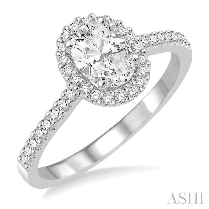 OVAL SHAPE HALO DIAMOND ENGAGEMENT RING