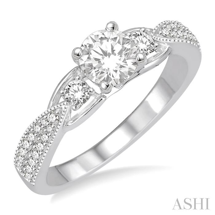 ROUND SHAPE SEMI-MOUNT DIAMOND ENGAGEMENT RING