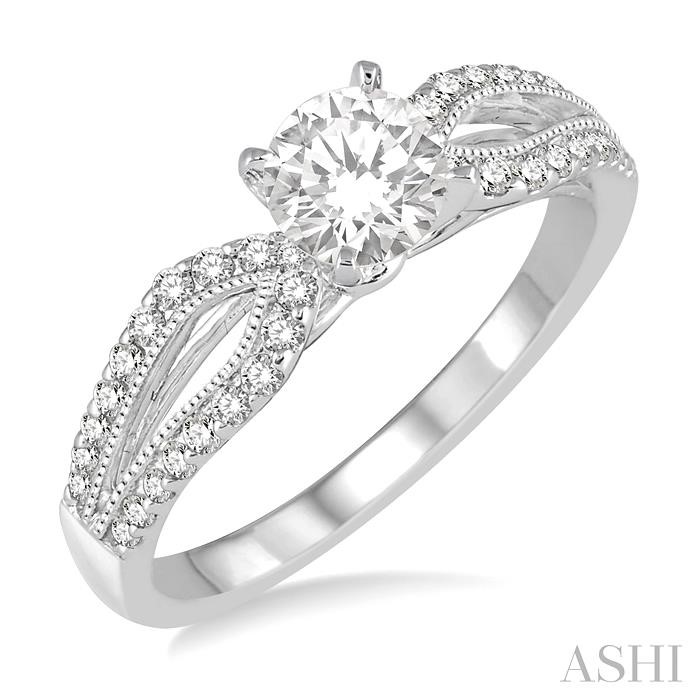 ROUND SHAPE SEMI-MOUNT DIAMOND ENGAGEMENT RING