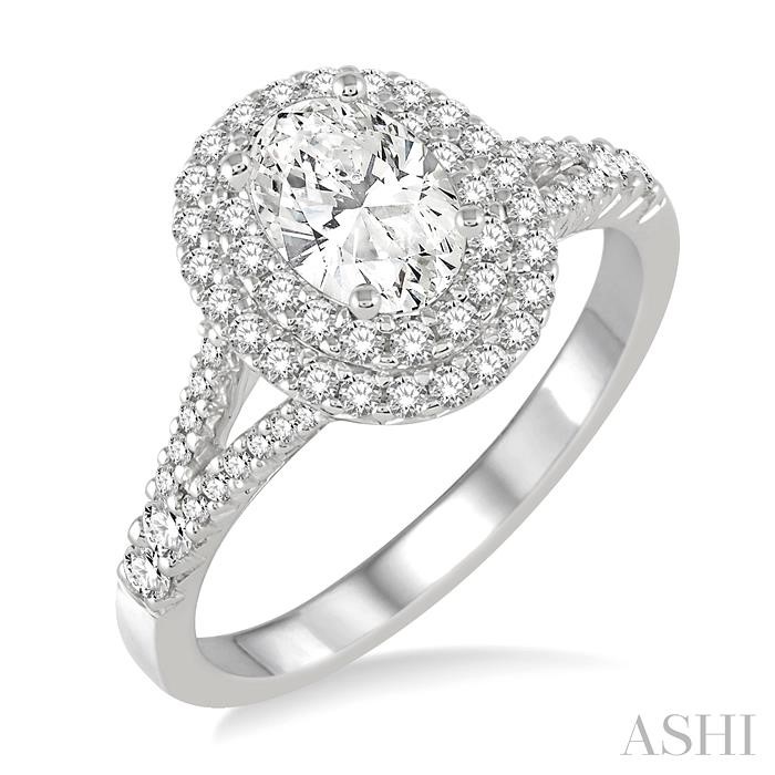 OVAL SHAPE HALO DIAMOND ENGAGEMENT RING