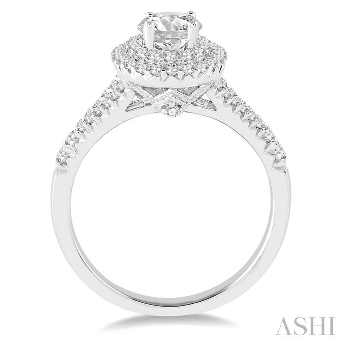 Oval Shape Halo Diamond Engagement Ring-3