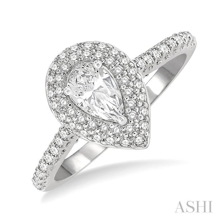 PEAR SHAPE HALO DIAMOND ENGAGEMENT RING