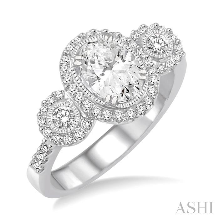 OVAL SHAPE HALO DIAMOND ENGAGEMENT RING