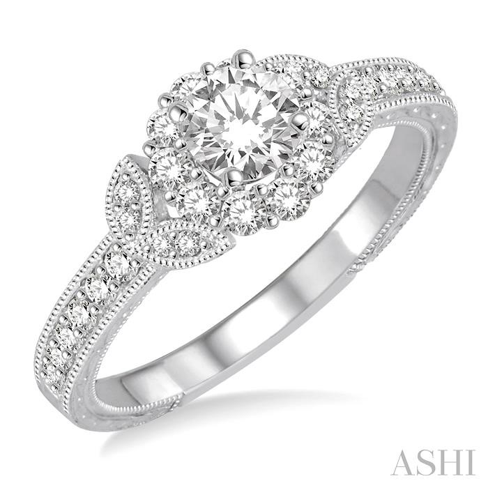 ROUND SHAPE HALO DIAMOND ENGAGEMENT RING