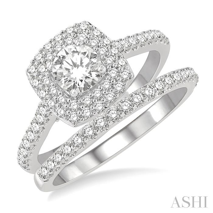 HALO DIAMOND WEDDING SET
