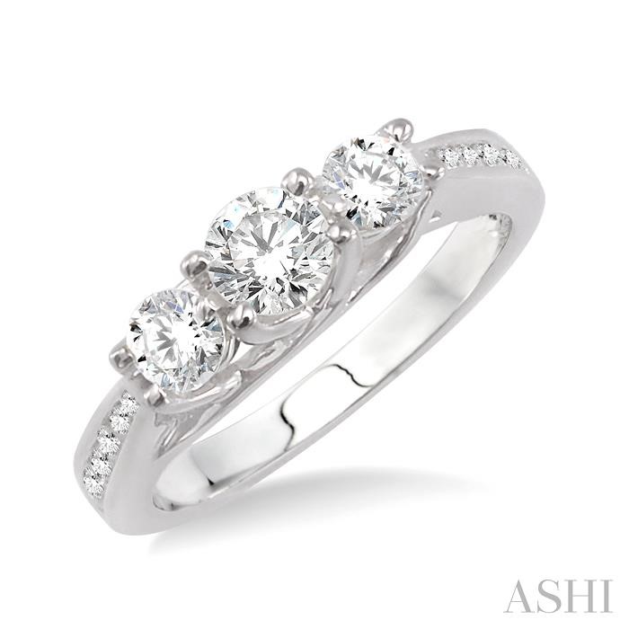 ROUND SHAPE PAST PRESENT & FUTURE DIAMOND ENGAGEMENT RING